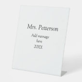 Signe De Table Retour à l'école professeur appréciation ajouter c (Recto)