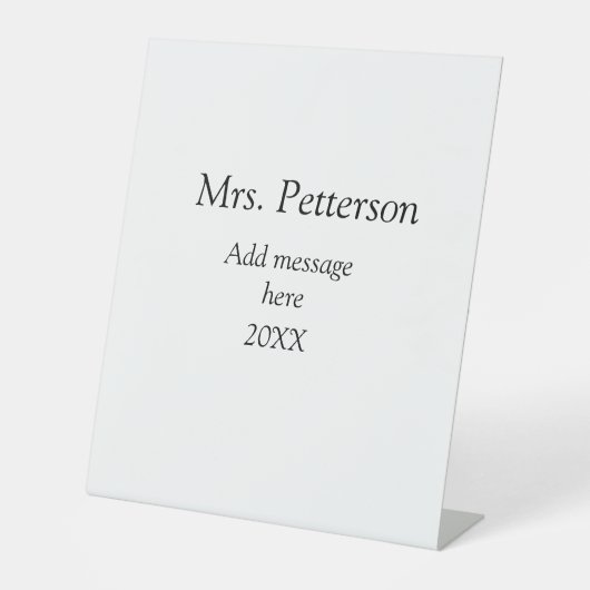 Signe De Table Retour à l'école professeur appréciation ajouter c (Recto)