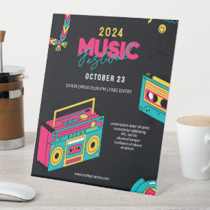 Signe De Table Retour aux années 90, fête de festival de musique