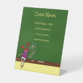 Signe De Table Retourner à l'école Chalkboard avec une fille (Recto)