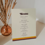 Signe De Table Retro 60s couleurs vintage menu mariage<br><div class="desc">Choisissez un rétro et vintage pour votre papeterie mariage. Classique mais moderne et tendance,  il conviendra à tous vos besoins. Facile à personnaliser,  vous modifiez la couleur du texte ou l'arrière - plan comme vous le souhaitez.</div>