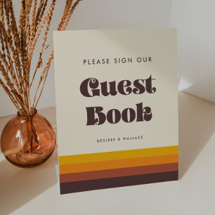 Signe De Table Retro 60s Vintage milieu du siècle Signer notre li