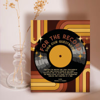 Retro 70's Rainbow Vinyl Record Mariage Guestbook
