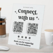 Signe De Table Retro Connect Us Social Media Sign (In SItu)