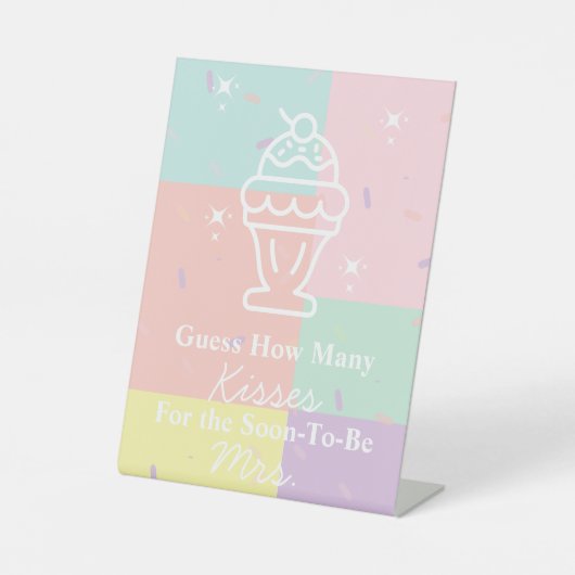 Signe De Table Retro Devinez Combien De Baisers Jeu (Recto)