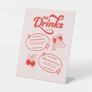 Signe De Table Retro Diner Wedding Bar Menu