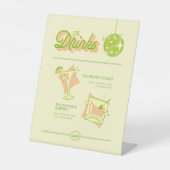 Signe De Table Retro Disco Wedding Bar Menu (Recto)