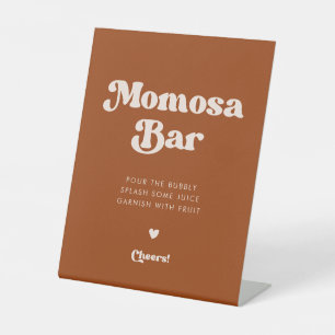 Signe De Table Retro élégant Burnt Orange Momosa bar
