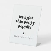Signe De Table Retro élégant Faisons un poppin pour cette fête' (Recto)