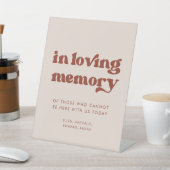 Signe De Table Retro élégant Peach Pink Mariage En mémoire d'amou (In SItu)