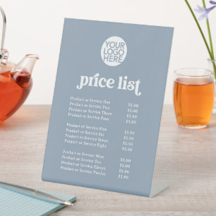 Signe De Table Retro et Boho Tarifs des services et votre logo