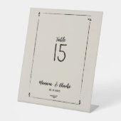 Signe De Table Retro Grey Hand Drawn Illustrated Wedding (Recto)