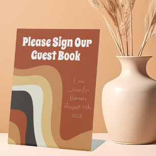 Signe De Table Retro les années 70 Boho Mariage Super Signer Notr