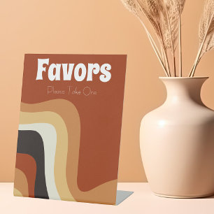 Signe De Table Retro les années 70 Super Orange Bohème Mariage Fa