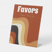 Signe De Table Retro les années 70 Super Orange Bohème Mariage Fa (Recto)