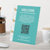 Signe De Table Rétro Location de vacances Bienvenue Guest QR Code (In SItu)