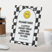 Signe De Table Retro One Happy Dude Smile Face Boy 1st Birthday (In SItu)