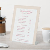 Signe De Table Retro Red And Cream Bakery Price List (In SItu)