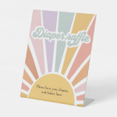Signe De Table Retro Sunshine Baby shower Super Déchets Raffle (Recto)