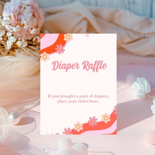 Signe De Table Retro Super Daisy baby shower tombole de couche