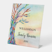 Signe De Table Réunion de famille d'arbre de bienvenue (Recto)