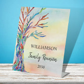 Signe De Table Réunion de famille d'arbre de bienvenue