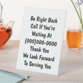 Signe De Table Revenir (In SItu)