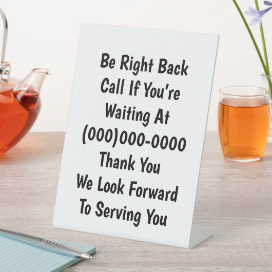 Signe De Table Revenir (In SItu)