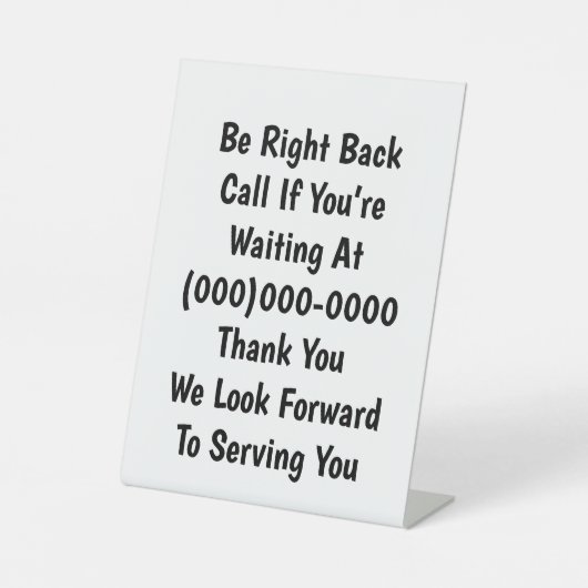 Signe De Table Revenir (Recto)