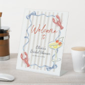 Signe De Table Ribbon Lobster She is Catch Bridal Shower Welcome  (In SItu)