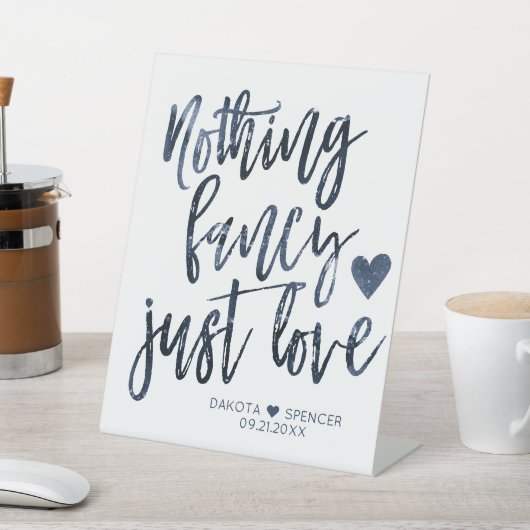 Signe De Table Rien De Fancy Juste Amour | Moody Navy Blue Mariag (In SItu)