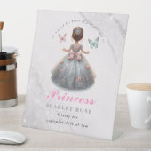 Signe De Table Robe princesse en argent rose Fête d'anniversaire  (In SItu)