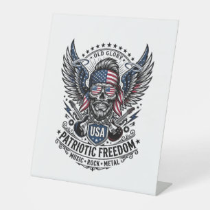Signe De Table Rocker du bandana patriotique Méta musique Old Glo