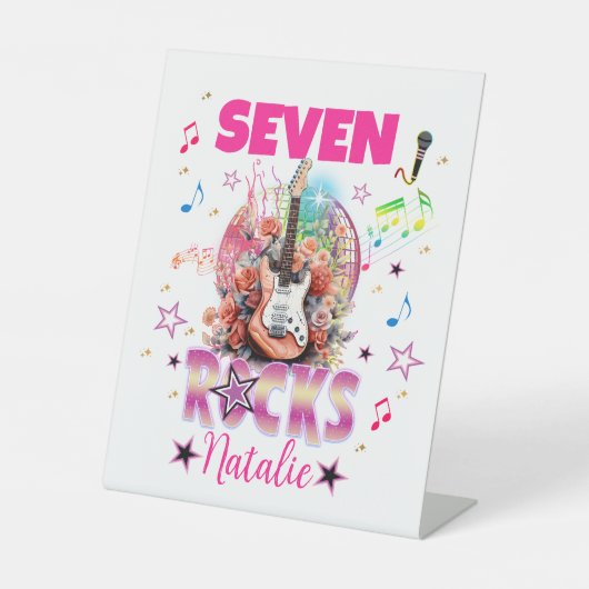 Signe De Table Rock'n'Roll Guitare Musicale Anniversaire Fille Ro (Recto)