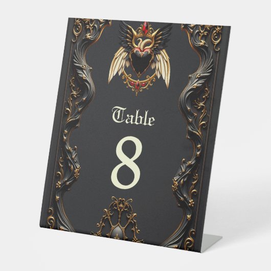 Signe De Table Romance gothique, Dans l'ombre de l'amour. (Recto)