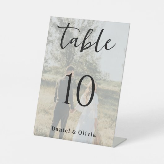 Signe De Table Romantic Photo Wedding Table Number Card (Recto)