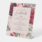 Signe De Table Romantic Pink Florals Bridal Bouquet Bar Menu (Recto)