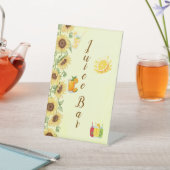 Signe De Table Romantic Sunflower Juice Bar Wedding Reception (In SItu)