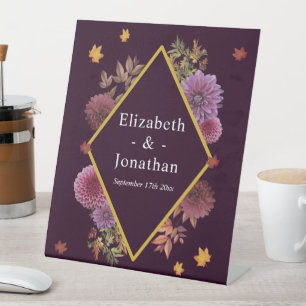 Signe De Table Romantique Automne Dahlia Mariage