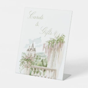 Signe De Table Romantique Château de Jardin Français Cartes et Ca