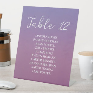 Signe De Table Romantique coucher de soleil violet montagnes enne