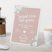 Signe De Table Romantique fleurs douces mariage covid masque de s (In SItu)