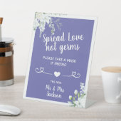 Signe De Table Romantique fleurs douces mariage covid masque de s (In SItu)