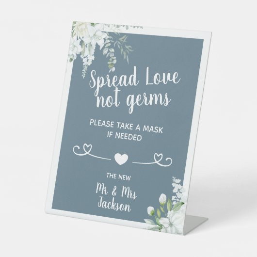 Signe De Table Romantique fleurs douces mariage covid masque de s (Recto)