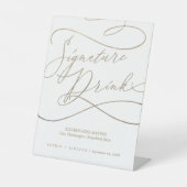 Signe De Table Romantique Gold Calligraphie Mariage Signature Boi (Recto)
