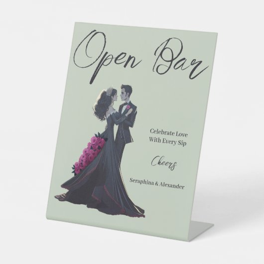 Signe De Table Romantique gothique amoureux Élégante table de mar (Recto)