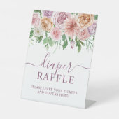 Signe De Table Romantique violet Rose Baby shower Déchets Raffle (Recto)