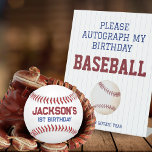 Signe De Table Rookie de l'année Autograph my Birthday Baseball<br><div class="desc">Élevez l'excitation de votre fête d'anniversaire avec notre enseigne "S'il vous plaît Autograph My Birthday Baseball". Ce panneau magnifiquement conçu n'est pas seulement un morceau de décoration, c'est une invitation chère à vos invités de laisser leur marque sur un souvenir spécial. 🎂 Imaginez ceci : votre petit, entouré d'amis et...</div>