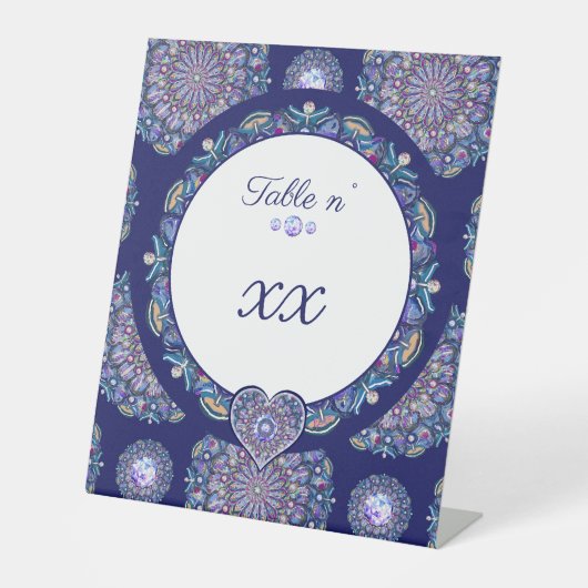 Signe De Table Rosace bleue (Recto)