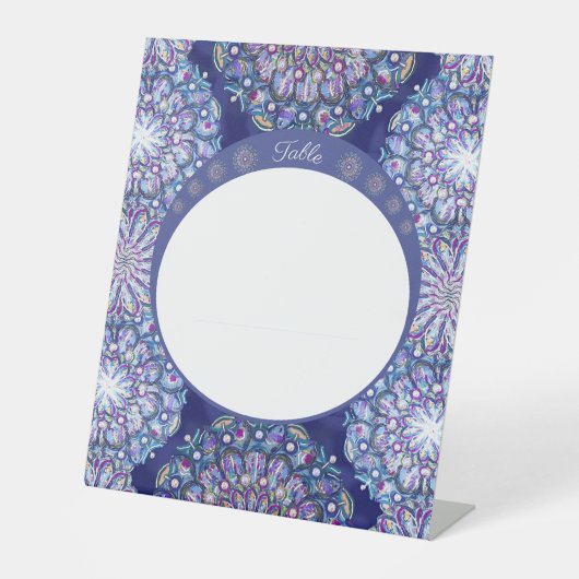 Signe De Table Rosace bleue (Recto)